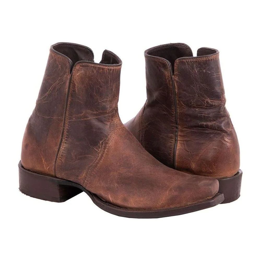 Men's Short Zip Canella Goat with Mini Vibram Sole by Burns 1876