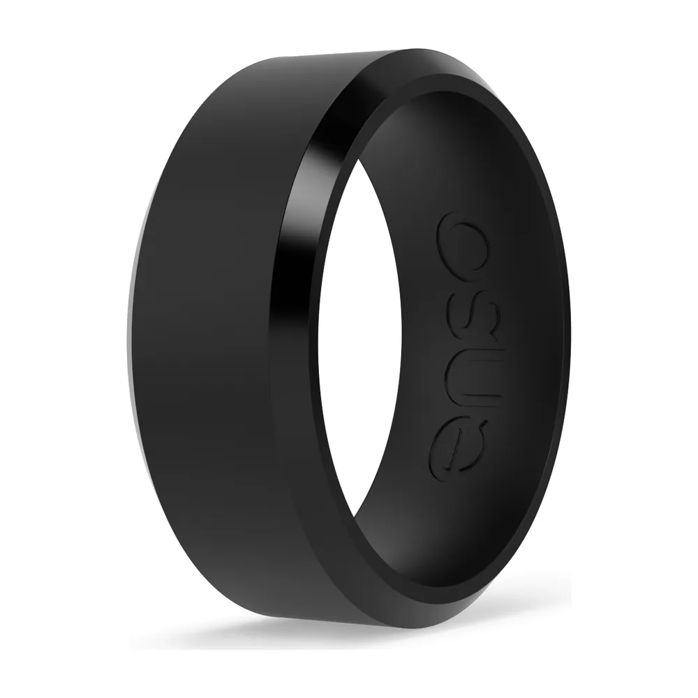 Bevel Silicone Ring - Obsidian by Enso Rings