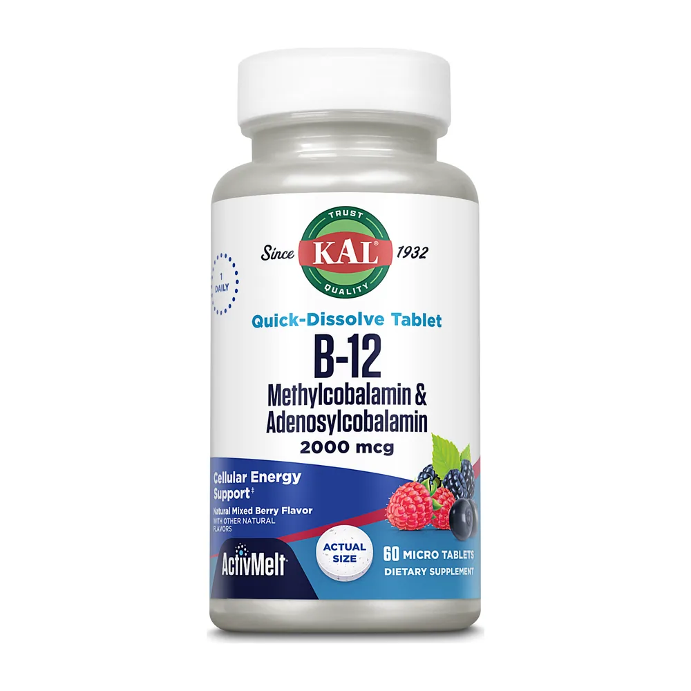B-12 Methylcobalamin & Adenosylcobalamin 2000 mcg ActivMelt by KAL
