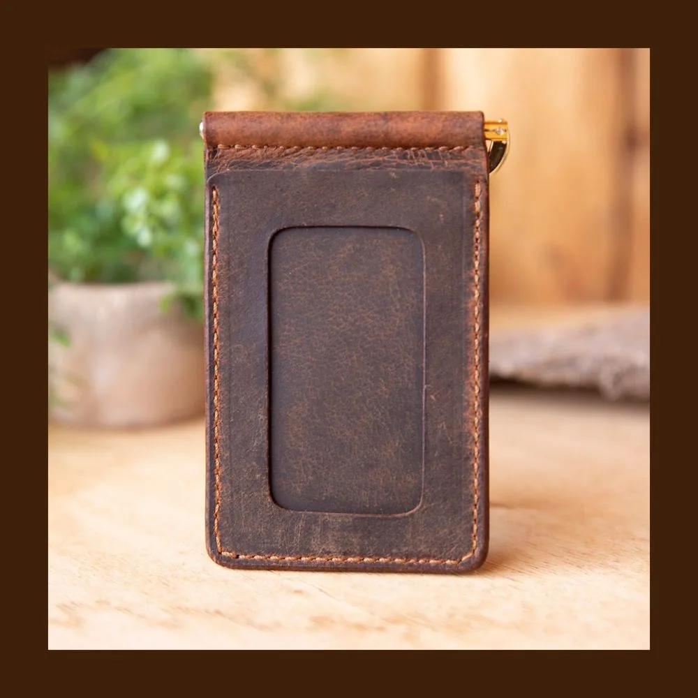 Bar Clip Leather Wallet by Lazy 3 Leather Co