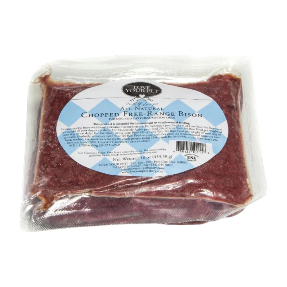 Chopped Free-Range Bison by Love Your Pet Raw Foods