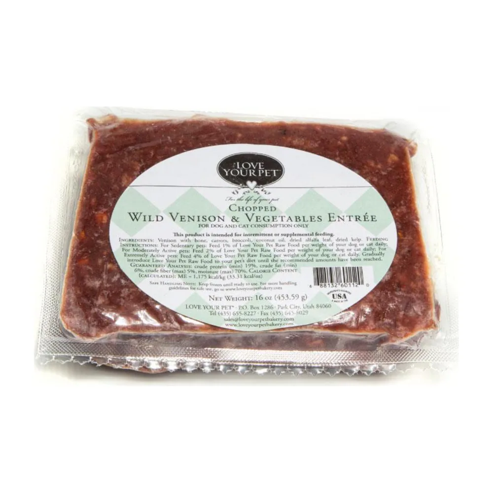 Chopped Wild Venison and Vegetables Entree by Love Your Pet Raw Foods