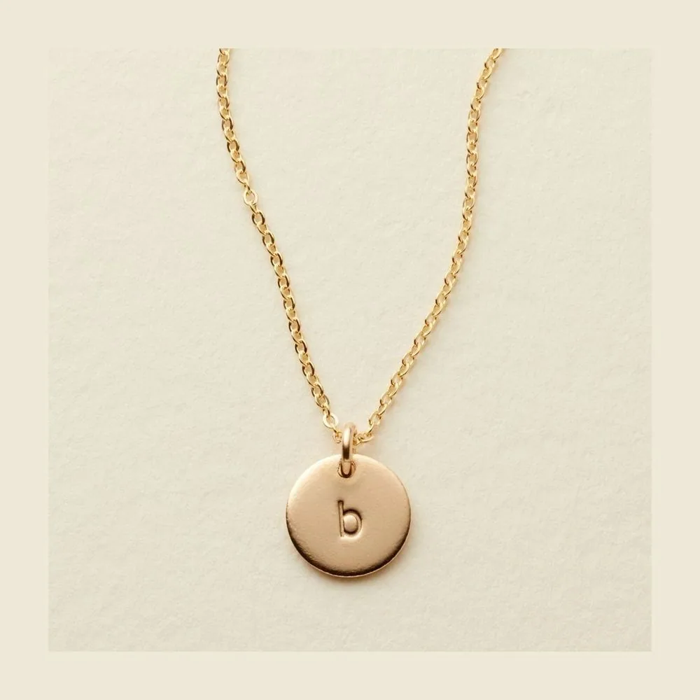 Initial Disc Necklace | 3/8" Disc by Made By Mary