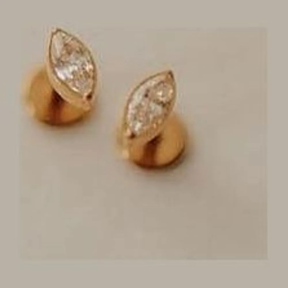 Zoe Marquise Diamond Flat Back Studs by Mauve Jewelry Co.