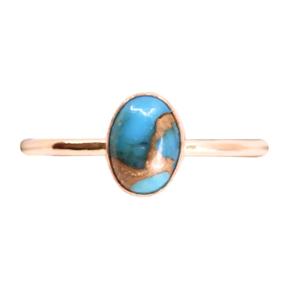 Oval Turquoise and Copper Ring by Mineral and Matter