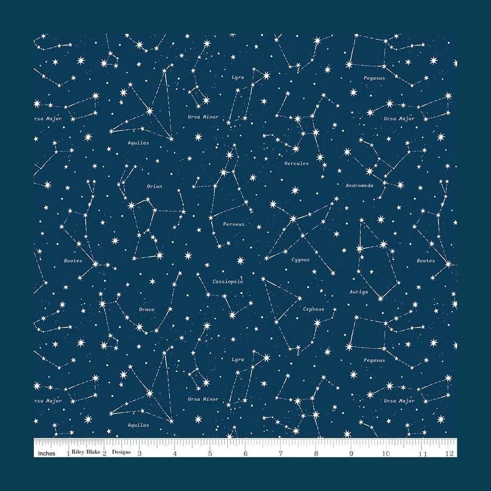 Reach for the Stars with NASA Constellations Navy by Riley Blake Designs