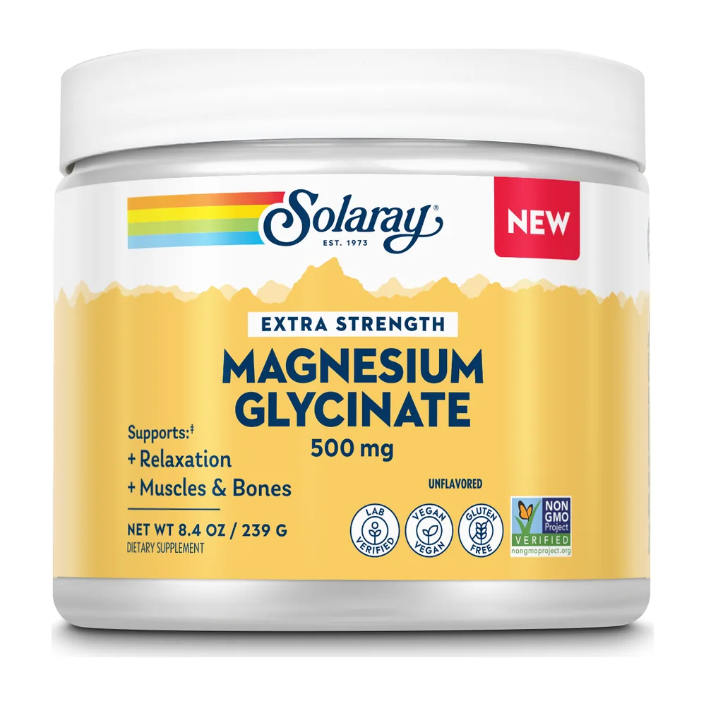Extra-Strength Magnesium Glycinate Powder 500 mg by Solaray