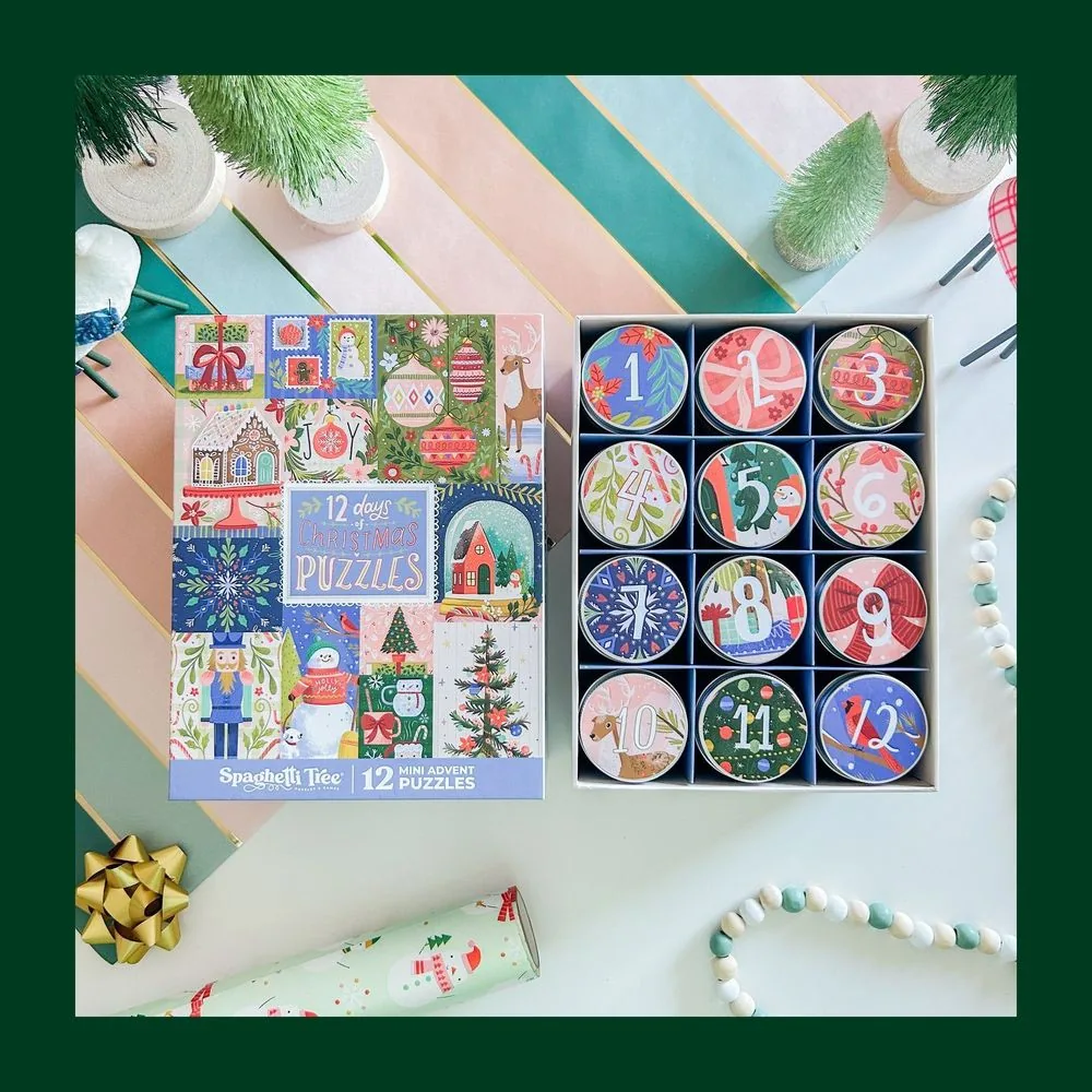 12 Days of Christmas Puzzles Advent Set by Spaghetti Tree Puzzles and Games