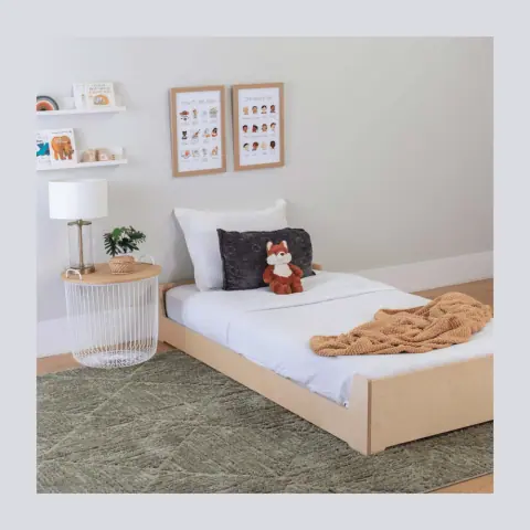 Birch Montessori Floor Bed, Crib Size, 2 Low Sides by Sprout Kids