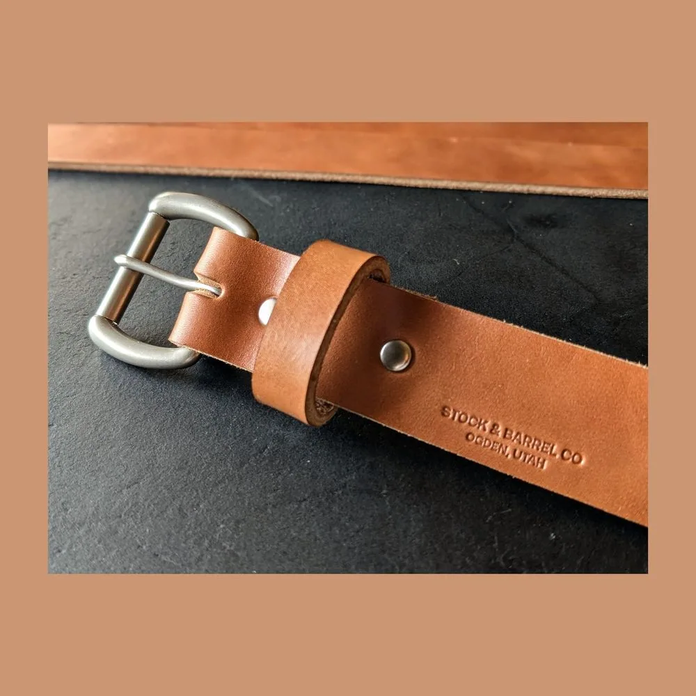 No. 6 'Buck Brown' Rugged Leather Men's Belt by Stock & Barrel