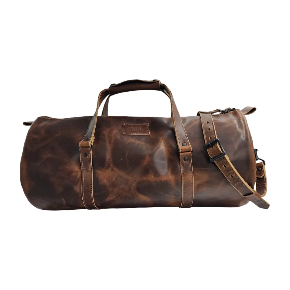 No. 27 'Brown Nut' Leather Duffle Bag by Stock & Barrel