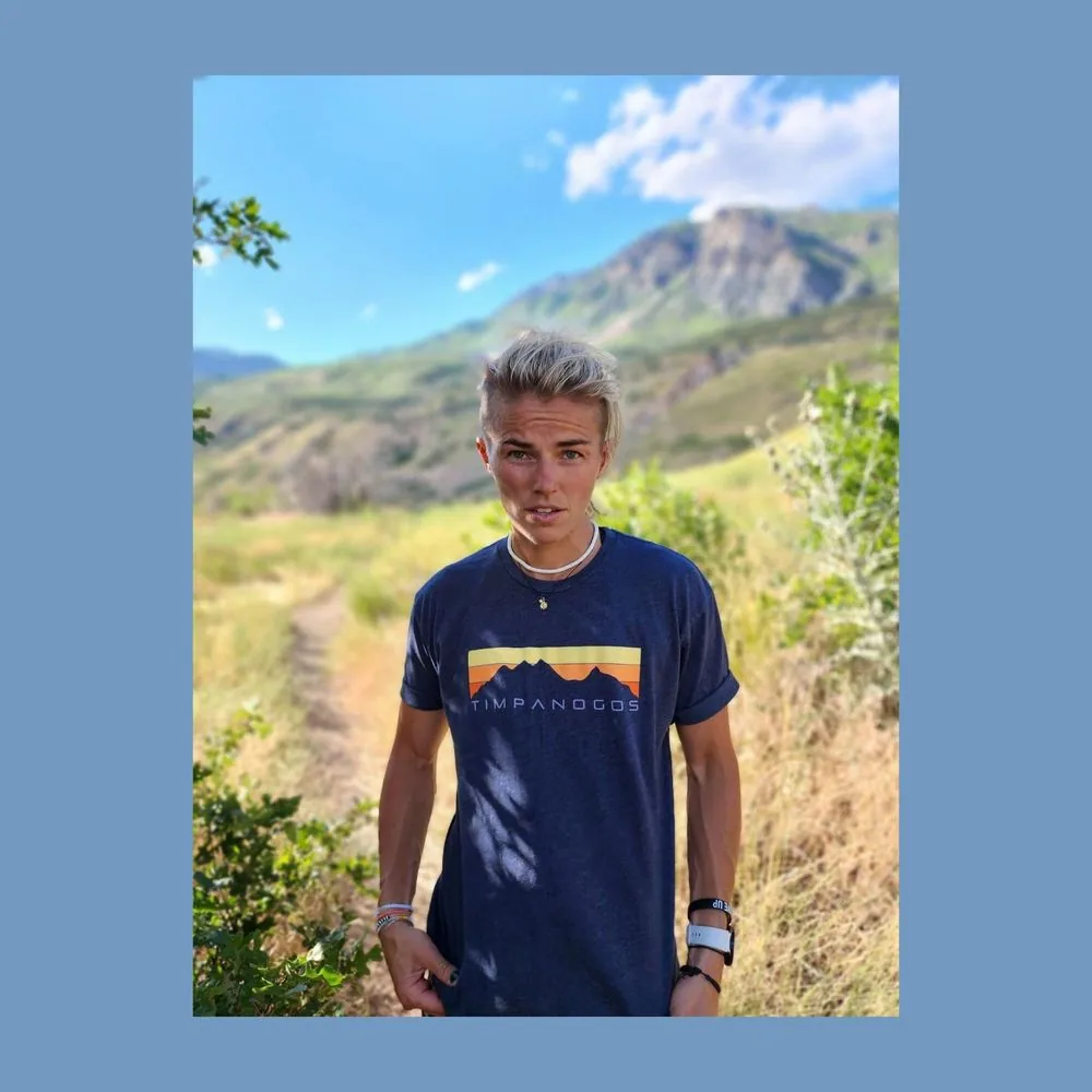 Retro Mountain Classic Premium Graphic Tee by Timpanogos Hiking Co.