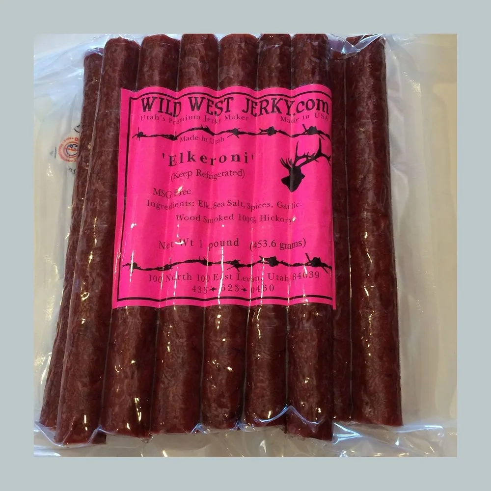 Elkeroni Elk Snack Sticks 1 Pound Bag by Wild West Jerky